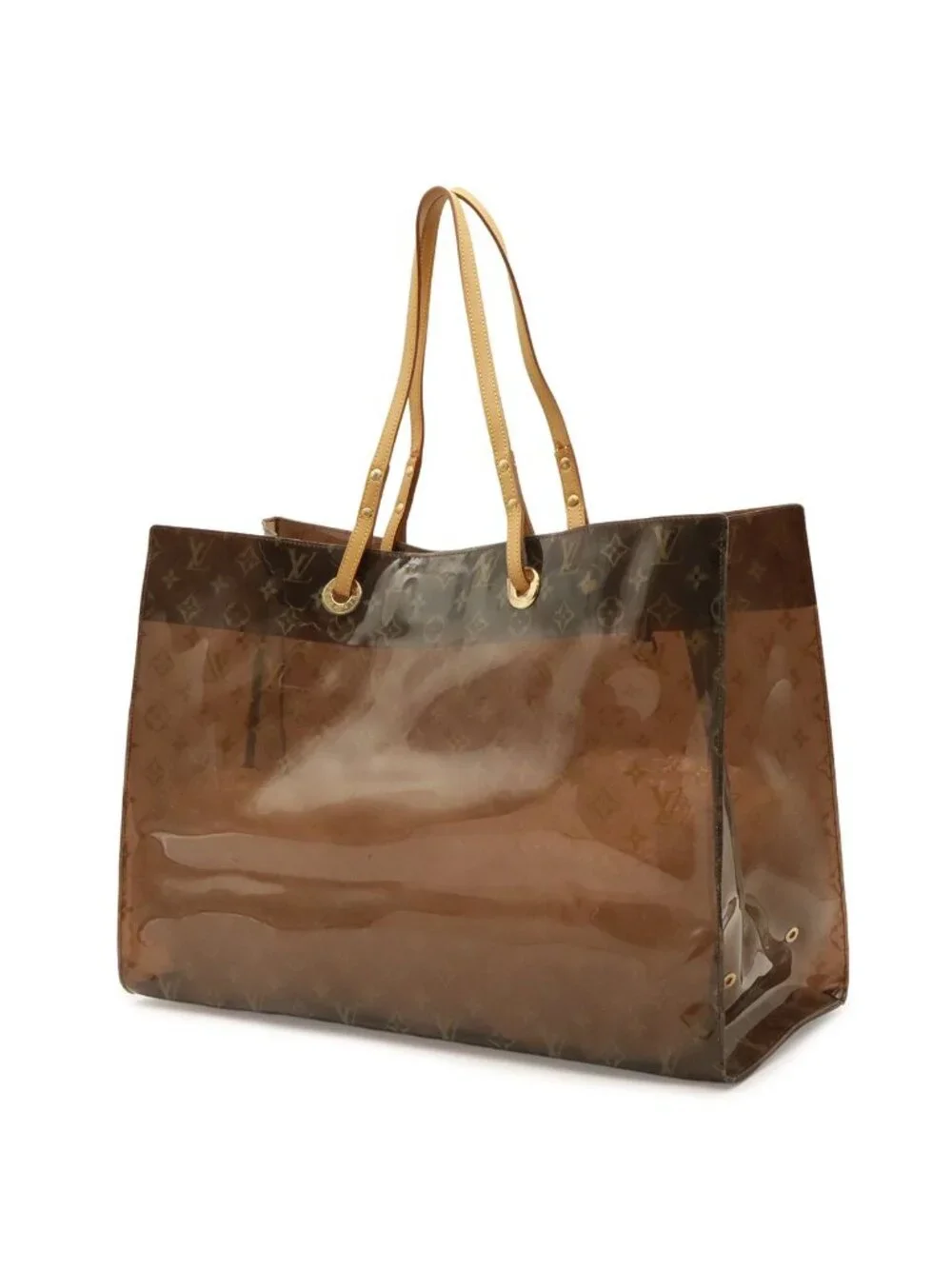 Louis Vuitton Monogram Vinyl Cover Cruz Tote Shoulder Bag Beach Clear Brown